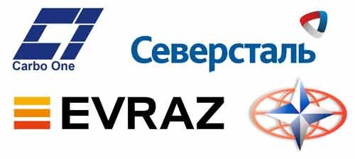 Логотипы клиентов: Кузбассразрезуголь, ЕВРАЗ, Северсталь, Новоросметалл